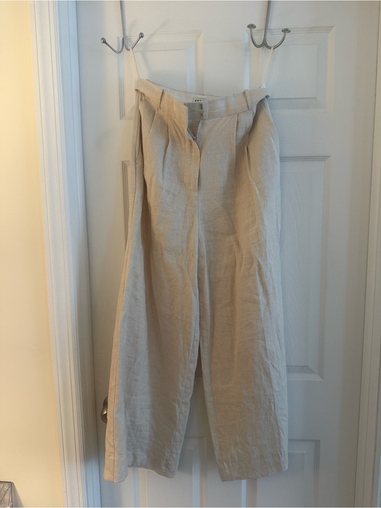 STAUD Pants - STAUD Natural Linen Wide-Leg Pants